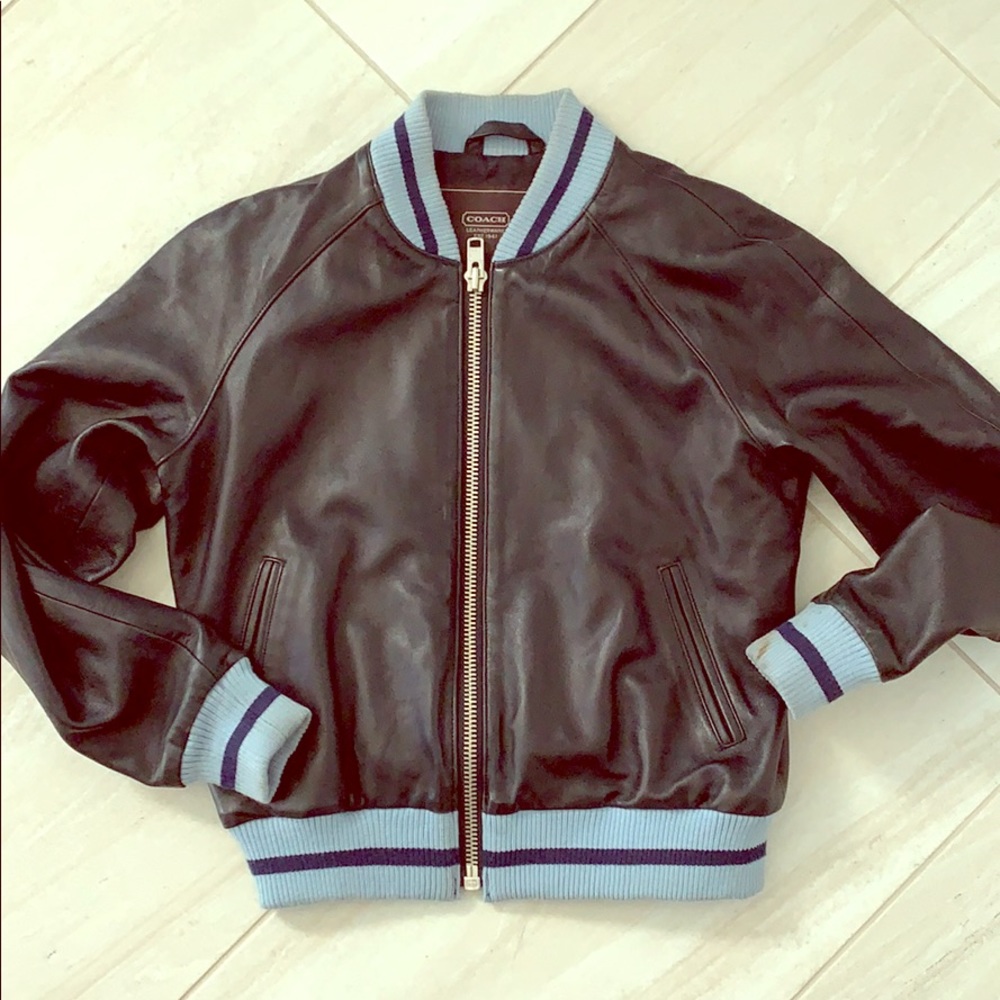 Orig Coach baseball leather jacket